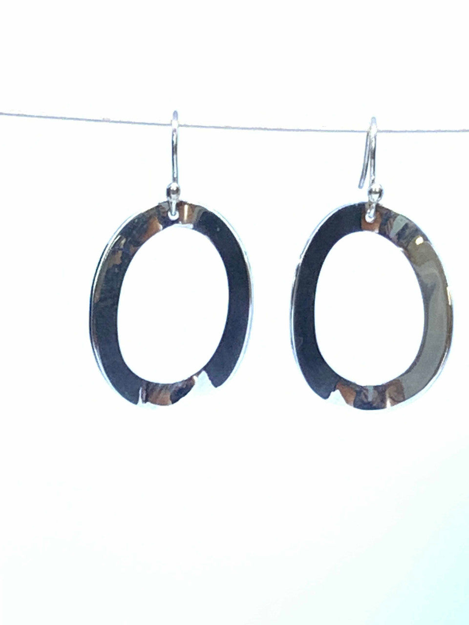 Sterling Silver Oval Earrings